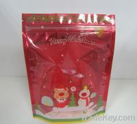 Sell christmas gift bag with zipper/stand up gift bag with zipper