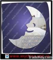 Sell moon shaped wall sticker, decorative mirror