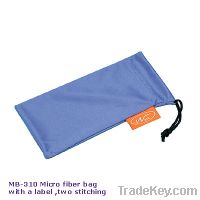 microfiber bag with a label , two stitching