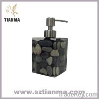 Custom modern stone bathroom soap dispenset set