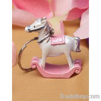 Pink Blue Rocking Horse Keychain wedding party favors