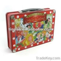 Sell vintage tin lunch box, metal lunch box, lunch box with handle
