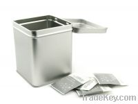 Sell rectangular tea tin, tea tin box with lift lid, tea storage tin
