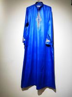 Men Muslim Kaftan Islamic Embroidery Robe Middle East Long Sleeve Jubba Thobe