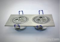 6W 2 heads aluminium ceiling LED grille lights