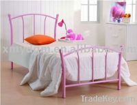 pink iron single bed with bentwood slats(ML-H10)