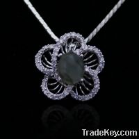 Natural Gems CZ Pendant Flower Jewelry for Ladies