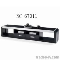 Sell Black lacquer wooden long TV flooring stand with cabinet