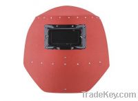 red steel paper welding helmet