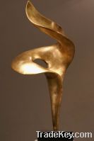 cast copper sculpture, modern abstract design