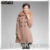 Sell Fashion Warm Rabbit Fur Collar Wool Coat 02124011