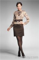 Sell Women Fashion Orange and Brown Shivering Dress06123005