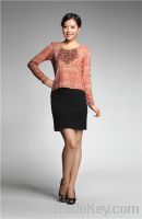Sell Women Fashion Orange Gien Check Mesh Top15123057