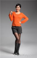 Sell Women Fashion Orange Hollow Collar Knitwear16124060