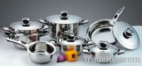 Casserole and steamer for 12Pcs Stainless steel cookware set
