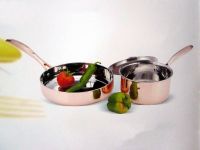 Copper cookware set milk pot, sauce pot, 5Pcs Tri-ply material