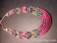 Multi-color' 5 layer - Gemstone Faceted Beads Necklace