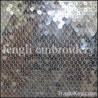 Sell spangle sequin fabrics embroidered on mesh ground