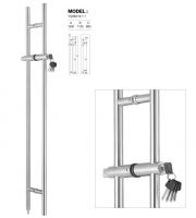 Stainless steel locking pull handle for glass door