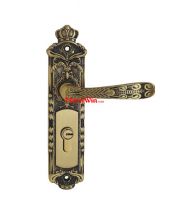Antique Brass Door Hardware Simple Lever lock Handle on plate