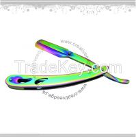 Titanium multi color Stainless Steel Throat Cut Shaving Straight Razor