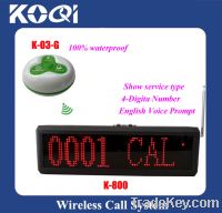 Sell Wireless Call Buzzer System K-800+K-O3-G for Restaurant