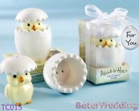 Chick Salt & Pepper Shaker in Gift Box with Organza Bow