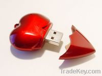 Hot selling loving heart shape USB Flash Drive