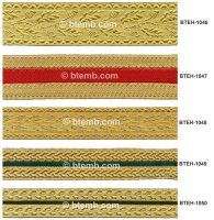 Gold Metallic Thread Jacquard Uniform Braids