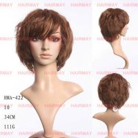 Sell  HMA-422+High quality short curl natural looking human hair wigs