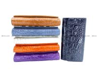 Crocodile skin wallet for women trifold long wallet