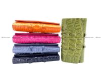 Crocodile skin wallet for women trifold long wallet