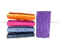 Crocodile skin wallet for women trifold long wallet