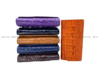 Crocodile skin wallet for women trifold long wallet