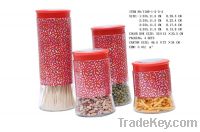 Sell glass storage jars with hot color decals
