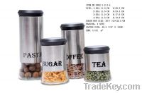 glass storage jars with stainless steel coating