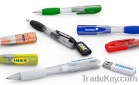 Sell private plastic pen usb flash drive with custom logo