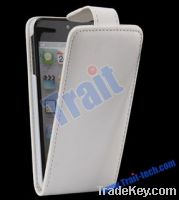 Non-slip Up and Down Flip Leather Case for iPod Touch 5(White)