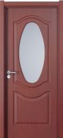 Interior wood door with PVC membrane made from solid wood and MDF cheap price