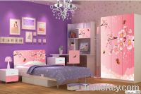 hand-made painting children pink MDF bedroom furniture