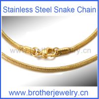 Stainless steel gold plated snake chain