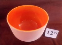 Frosted Colored Chakra Quartz Singing Bowl Orange D