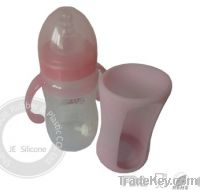 Silicone baby milk bottle sleeve , silicone baby bowl , spoon price ,