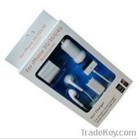 Sell 5in1 combo travel kit for iphone4/4s headphone/car charger/cable