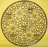 Sell metal iron round candle holder wall decor for gift
