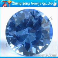 fashion blue round synthetic spinel gemstone