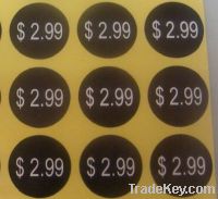 Sell price label, sticker, adhesive label, barcode lable