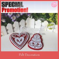 Felt heart and tree style christmas ornamental crafts for tree decoration