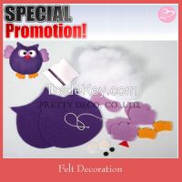 DIY felt decortion, owl style felt Cushion