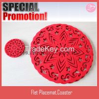 Snowflake shaped felt flower shaped placemats for Christmas decoration